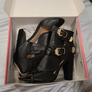 Black Buckled Bumper Heels (10)